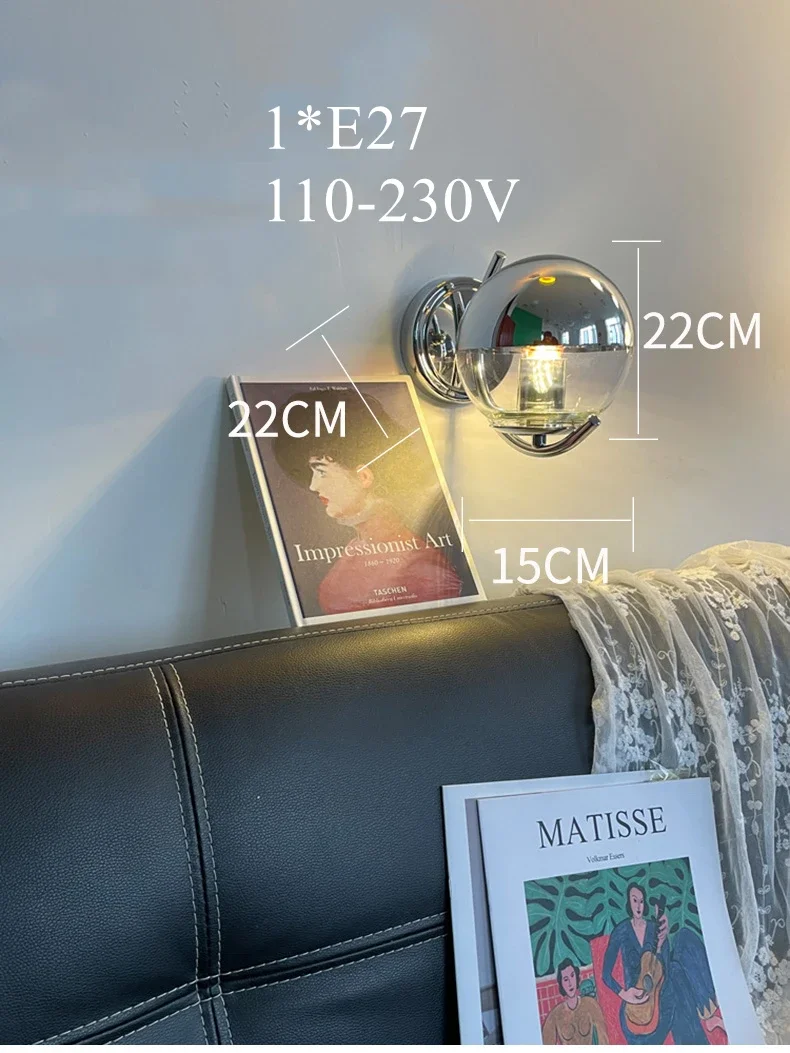 Modern Designer Lâmpada de parede, Art Deco prateado, sala de estar, varanda, quarto, Mood Light, Hotel, Restaurante