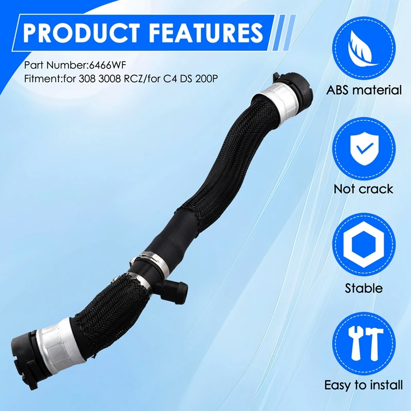 Car Air Conditioning Tube Heater Water Hose 6466WF For Peugeot 308 3008 RCZ Citroen C4 DS 200P