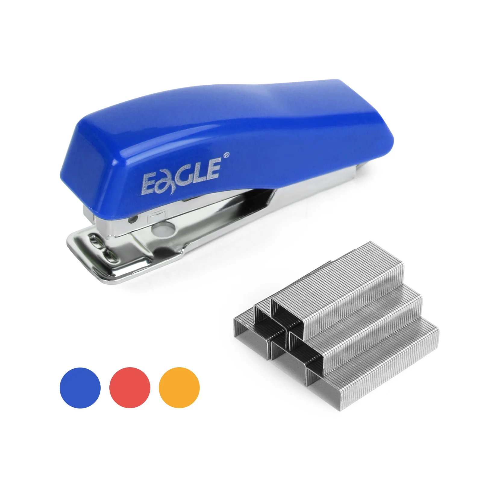 Mini grapadora EAGLE con removedor de grapas incorporado, plástico ABS, incluye 1000 grapas, compacta para oficina, hogar y escuela