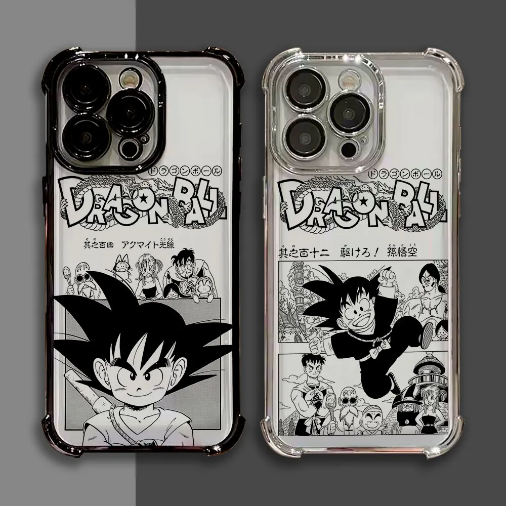 Plating Phone Case For iPhone 17 17e 16 15 14 13 12 11 Pro Max X XR XSMax Mini Air Plus Anti-Fall Son Goku Dragon Balls Manga