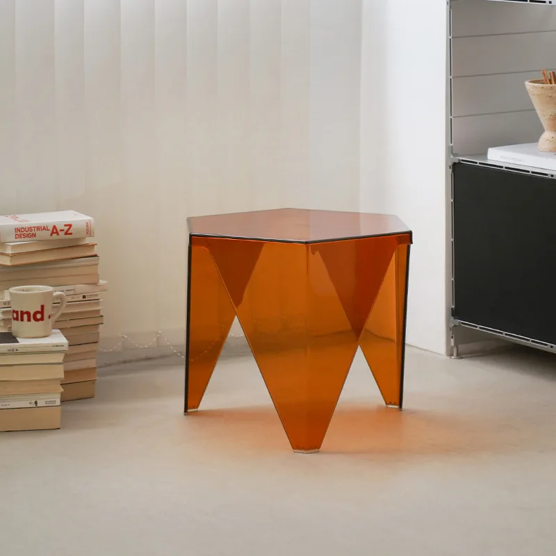 Modern acrylic creative transparent style small corner table popular home furniture small apartment living room