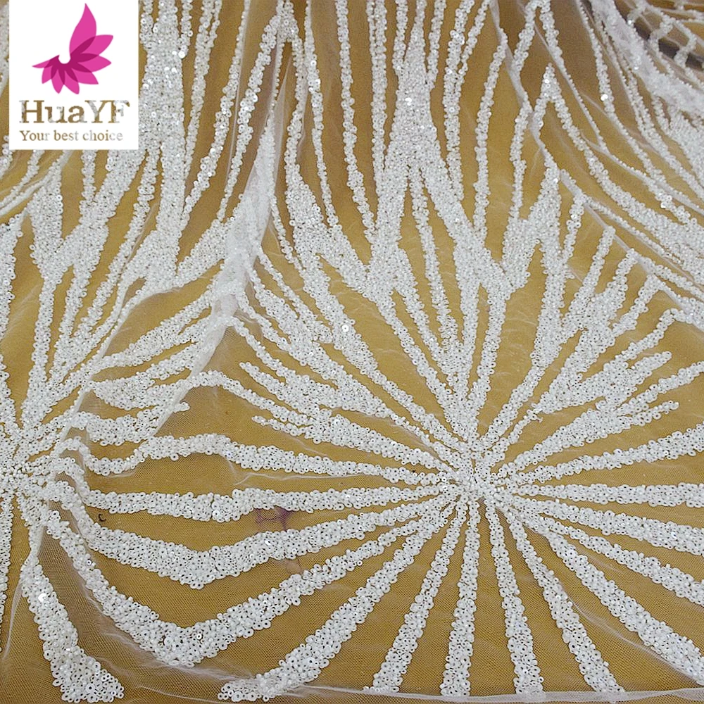 

Современный стиль, тяжелые бусины, тюль, кружевная сетка с блестками, ткань для свадебного платья HY1800