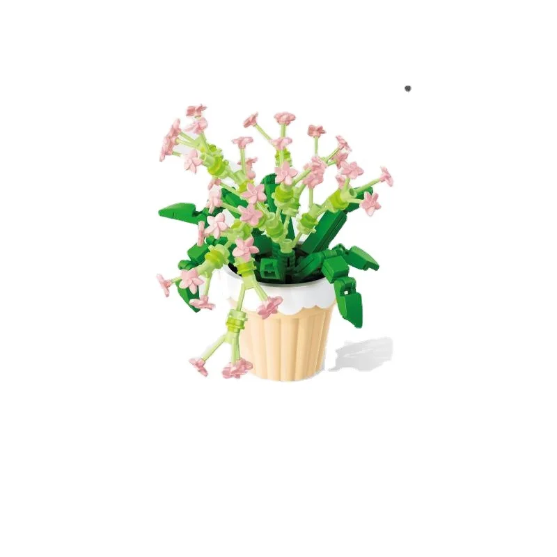 3D Miniature Potted Flowers Building Toys DIY Micro Particles Bonsai Plants Creative Educational STEM Gift for Adults Kids toys