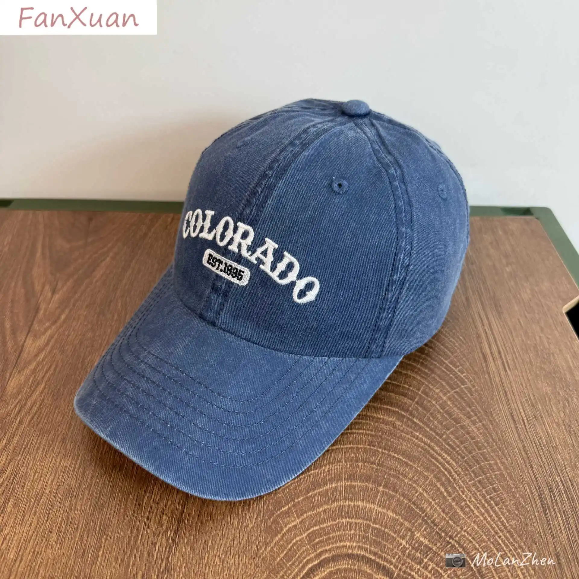 القطن خمر قبعة بيسبول الرجال النساء الدنيم المطرزة خطابات القطن لينة أعلى الربيع الصيف للجنسين القبعات أخضر أزرق لون جديد