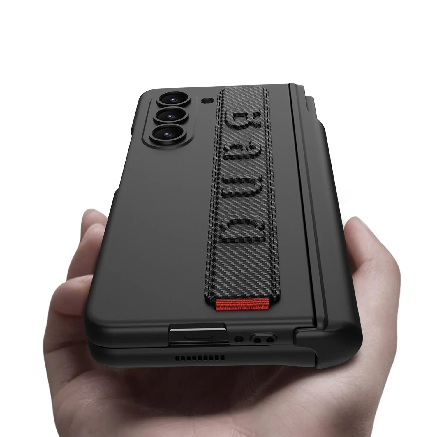 2024 New for the Samsung Fold5 wristband phone case Folding pen storage pen holder magnetic hinge case