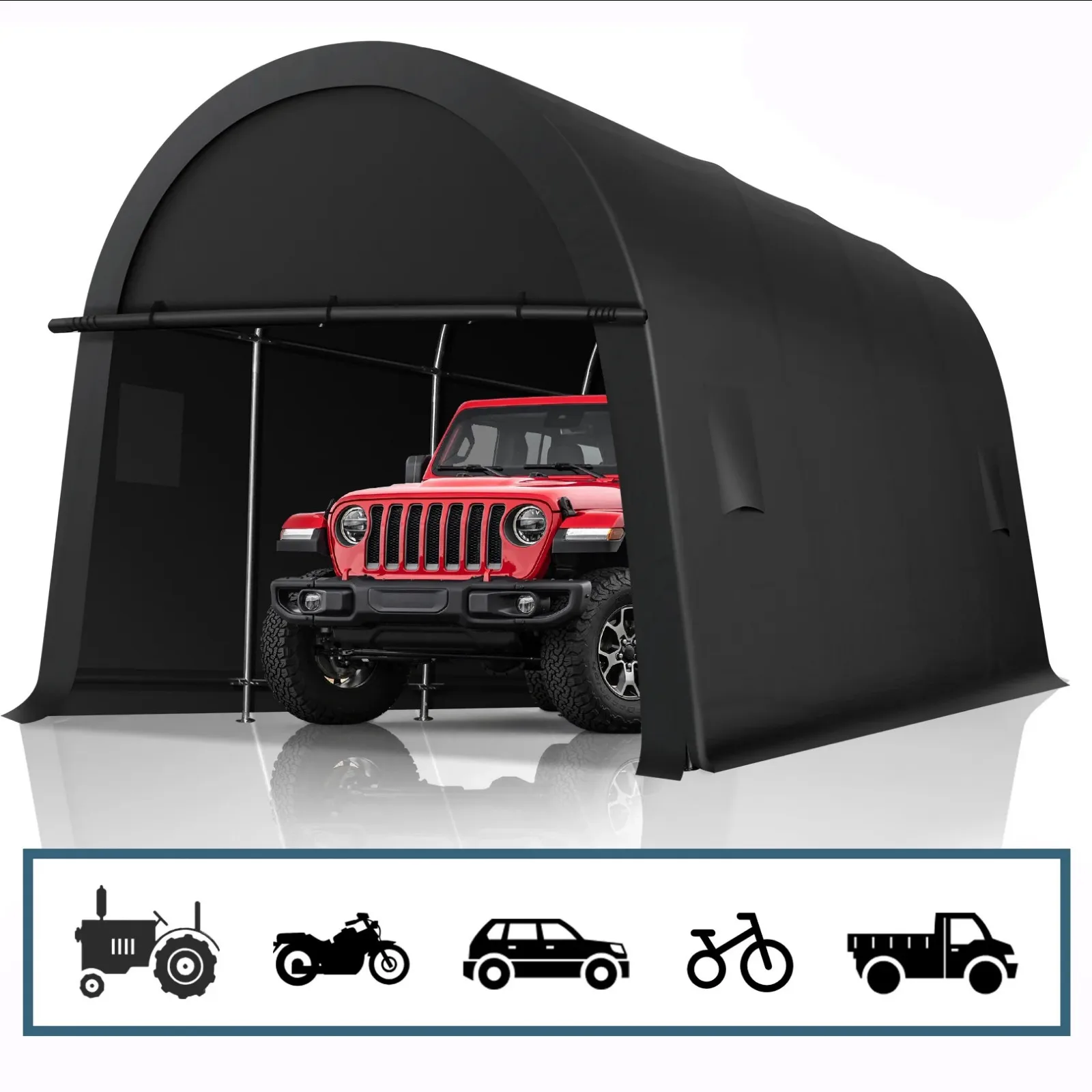 

10x20FT Heavy Duty Canopy Waterproof Outdoor Storage Shed Metal Car Tent