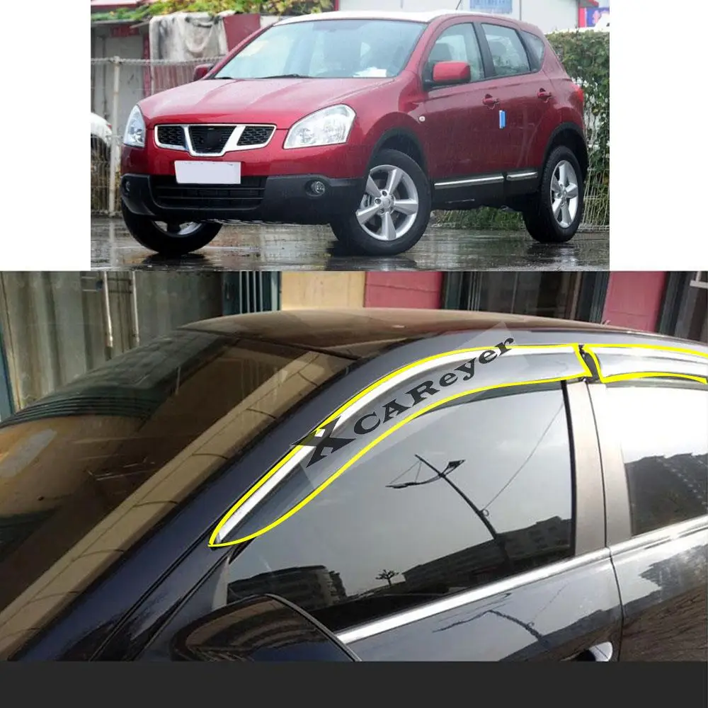 For Nissan Qashqai J10 2008 2009 2010 2011 2012 2013 2014 2015 Car Sticker Plastic Window Glass Wind Visor Rain/Sun Guard Vent