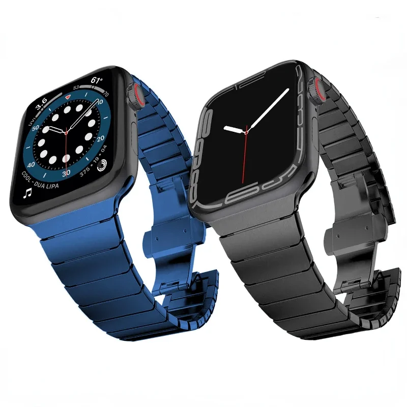 Correa de Metal para Apple Watch, pulsera de 45mm, 41mm, 44mm, 42mm, 46mm, 49mm, Ultra 10, 9, 8, 7, 6, 5, 4, SE