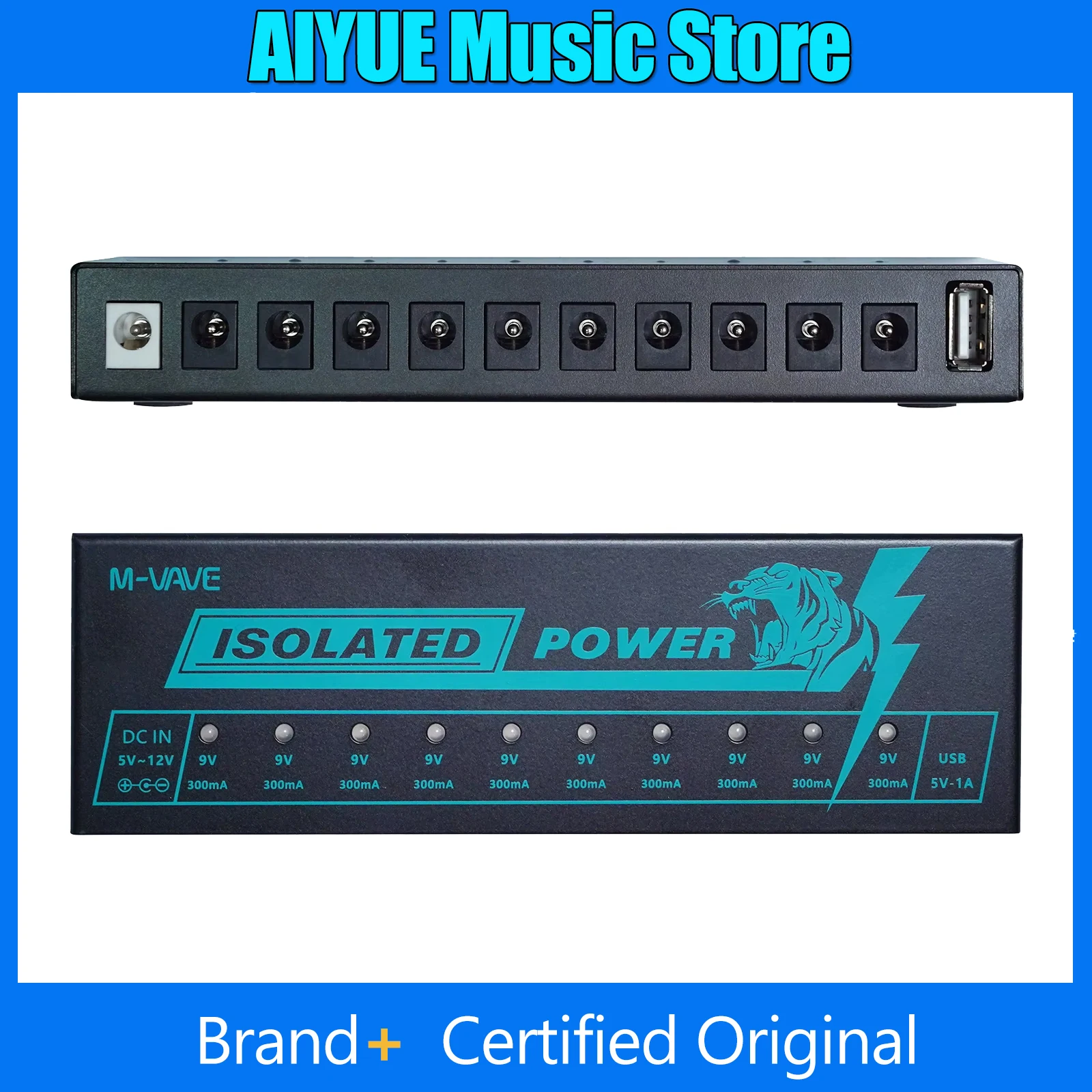 

Блок питания для гитарных эффектов M-VAVE: 10 изолированных выходов постоянного тока 9В 300мА, профессиональный источник питания для педалей и струнных инструментов