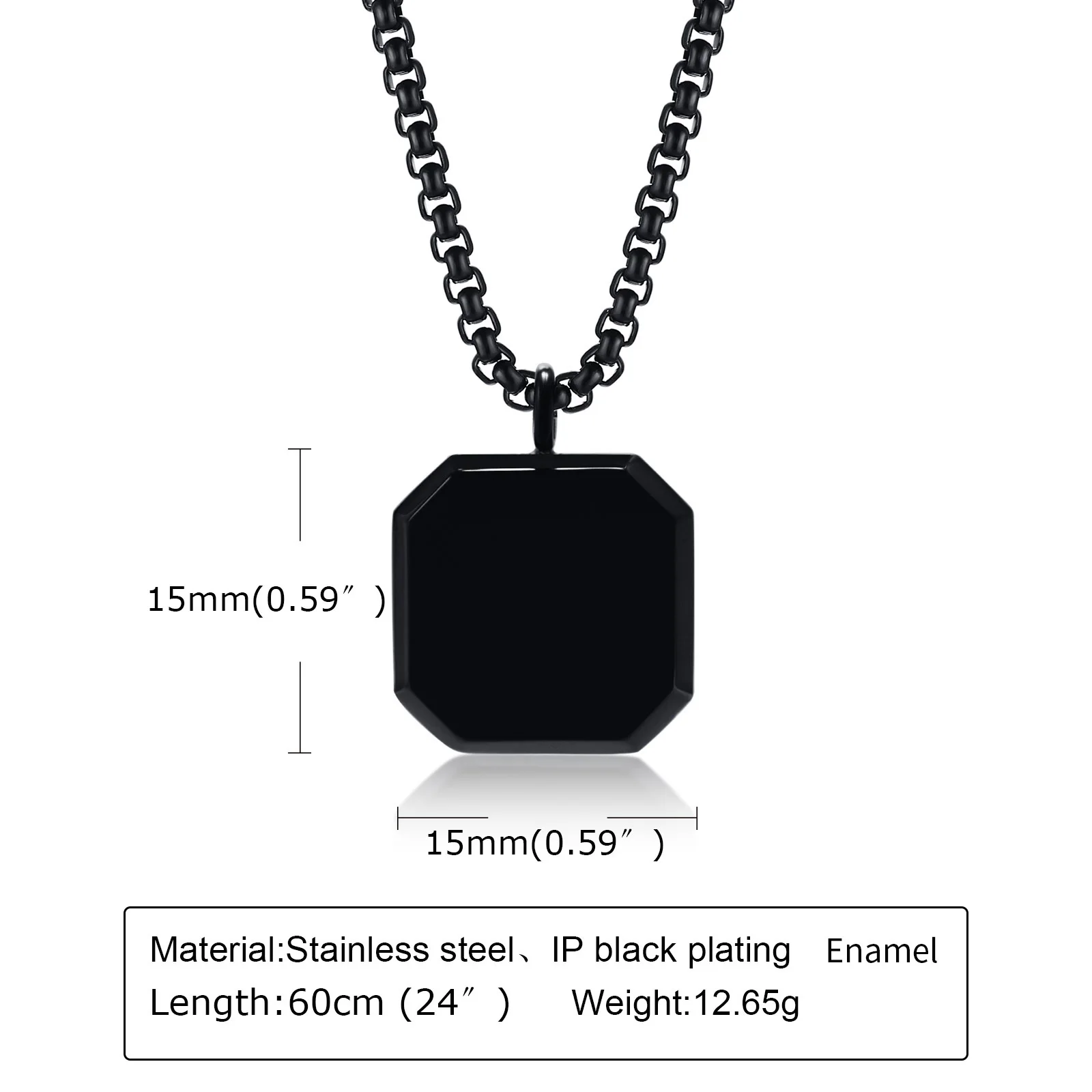 Vnox Stylish Men Square Natural Stone Necklace, Solid Stainless Steel Geometric Polygon Pendant,Casual Punk Boy Gift Jewelry