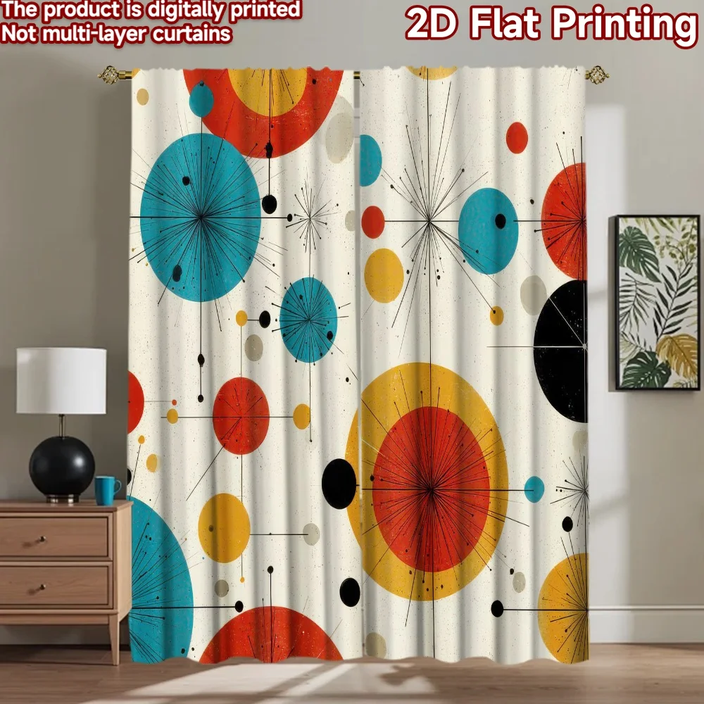 

1pc 2D flat Photography Backdrop Popular Photography Backdrop Colorful Geometric Circles 100% Polyester Family Party Use for