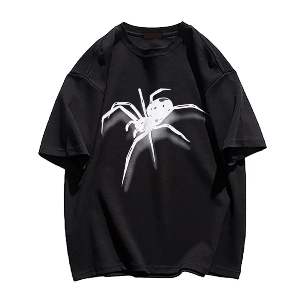 Classic Y2K Grunge Spider Blah Blah Blah Cyber Goth Graphic T-Shirt Cotton Men Women Streetwear Tee