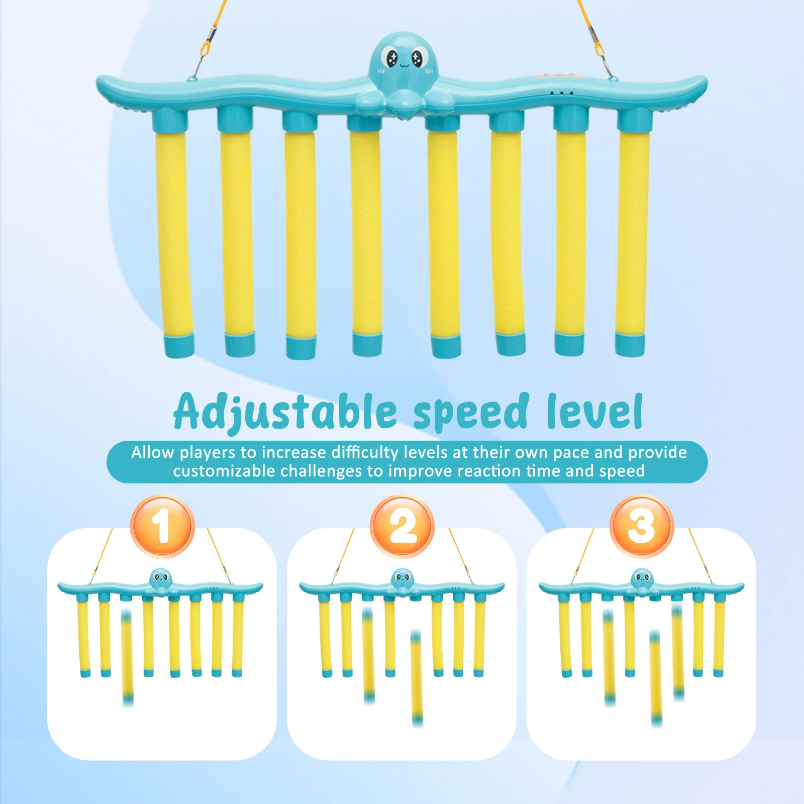 เกมฝึกฝนการประสานงานระหว่างมือและตา รีเฟล็กซ์ดรอปสติ๊ก ของเล่นฝึกฝนการจับความเร็ว ปรับระดับความเร็วได้ ของขวัญคริสต์มาส