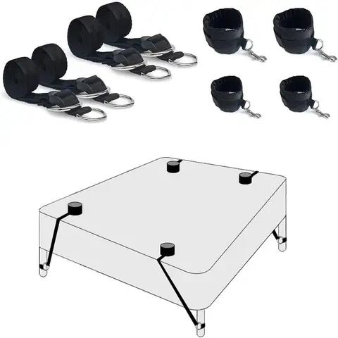 SM Bed Restraint Bed BDSM Kit Set sexx Toy Handcuffs Ankle Cuff Slave Bondage Rope sexxual Handcuffs Adult sexx Game Strap sexxtoy