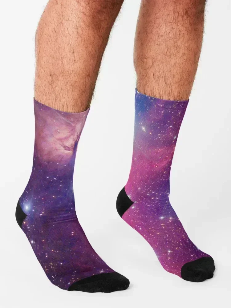 Purple Galaxy Socks anti-slip Stockings man Heating sock hiking Socks Male Women's