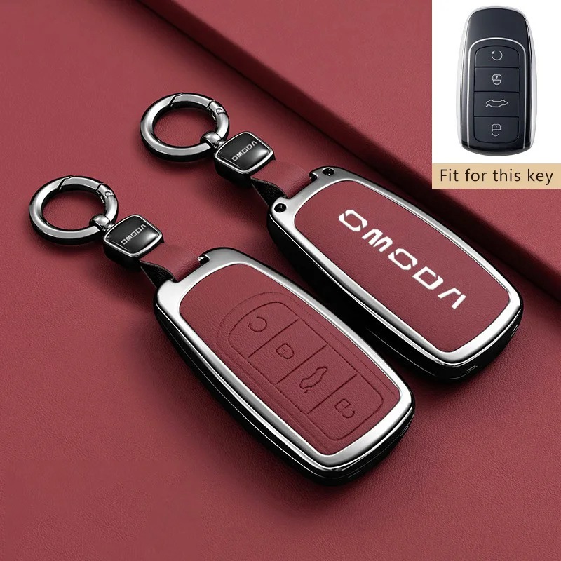 Zinc Alloy Key Case Fob for Chery Omoda C5 5 9 Phev Premium 2025 2026 Car Accessories Remote Cover Holder Housing Shell Keychain