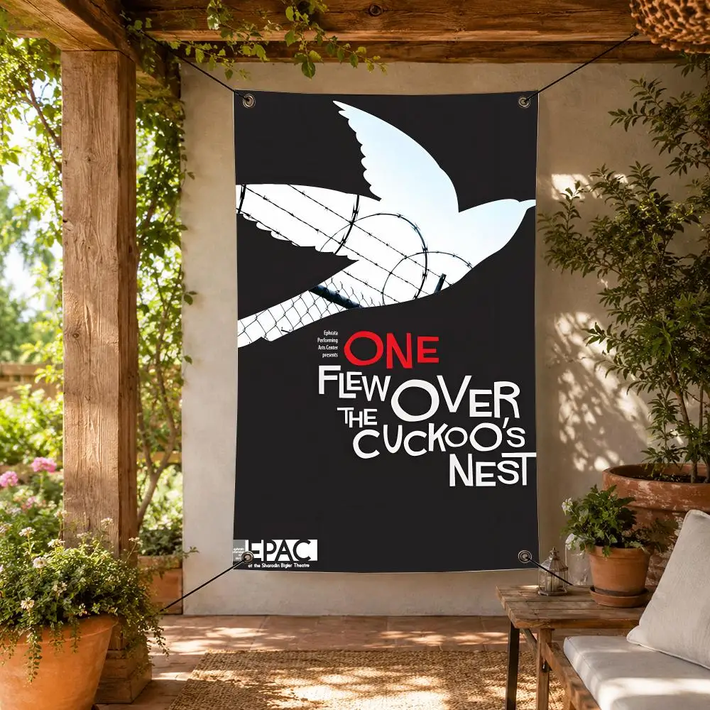 O-One Flew Over the Cuckoo's Nest Flags Decorative Flag Banner for Indoor Outdoor Wall Garden Yard Porch Patio Home Party Decor