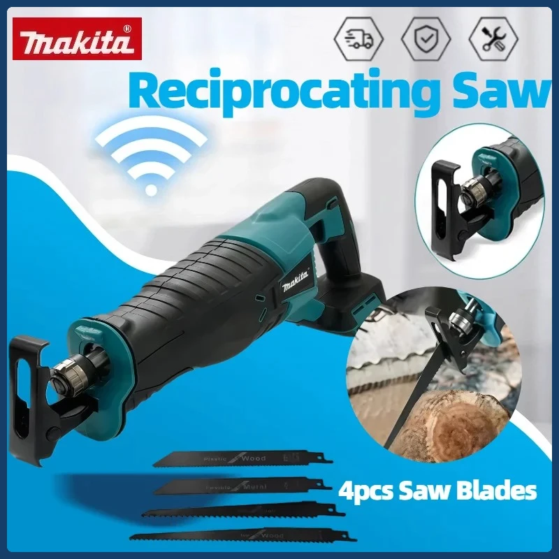 

Makita Brushless Reciprocating Saw Reciprocating Saw Portable Cordless Power Tools With 4pcs Saw Blades For 18V Battery