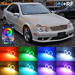 For Mercedes Benz C CLASS W203 RF Remote Bluetooth-Compatible APP Ultra Bright Multi-Color RGB Led Angel Eyes Kit Halo Rings