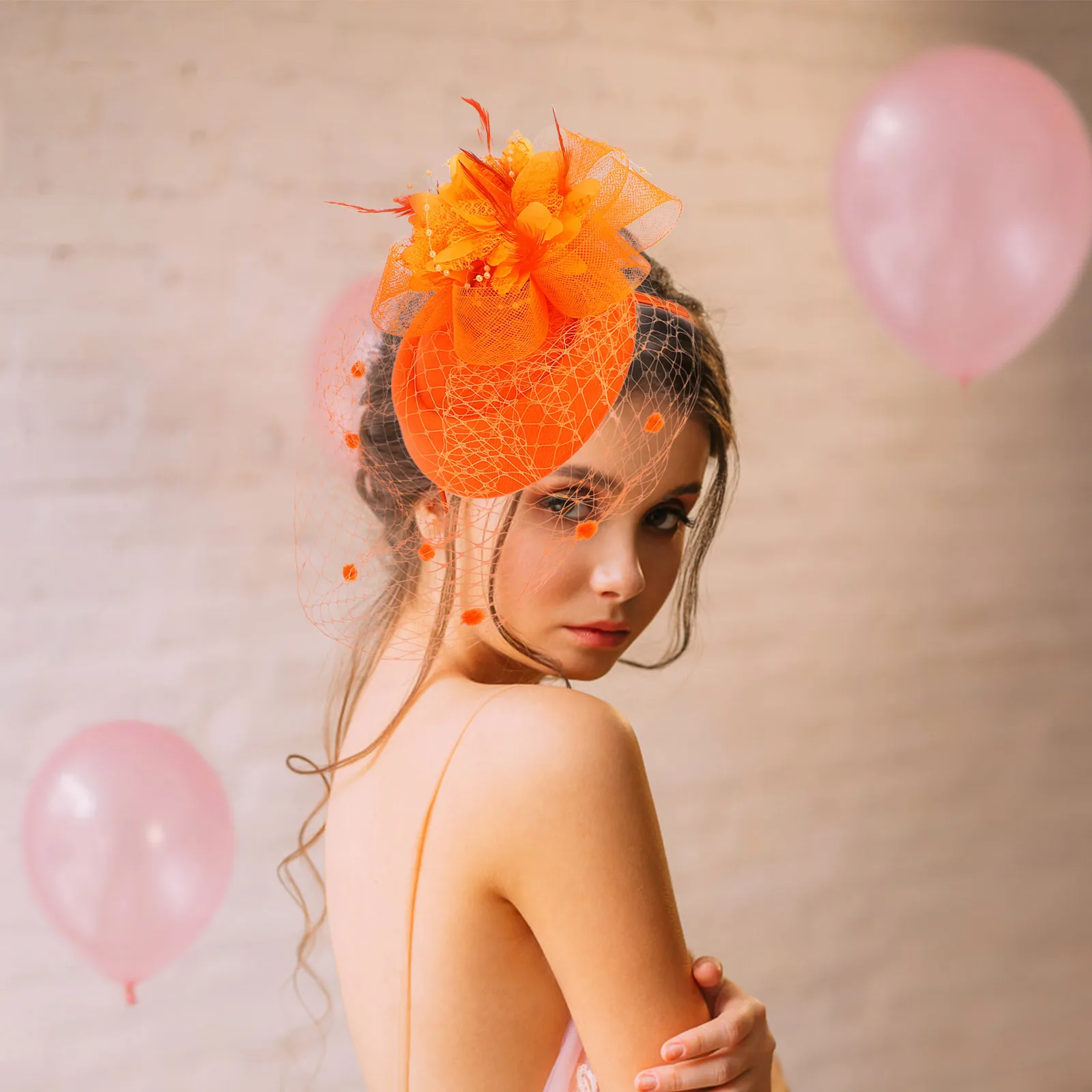 

Vintage Net Veil Hair Accessories Fascinator Headband Lightweight Breathable Plume Design for Wedding Bridal Tea Party Occasions