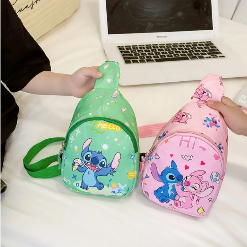 Kids Stitch Shoulder Bags Cartoon Chest Bag for Boys Girls Travel Satchel Casual Portable Totes Kawaii Backpacks Birthday Gifts