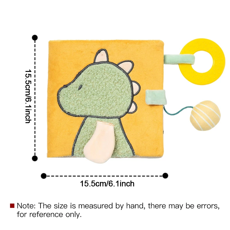 كتب قماشية كرتونية للأطفال مع حلقات تسنين لعبة حسية للتعلم المبكر للرضع لعبة كتاب الأنشطة التفاعلية هدايا لحديثي الولادة