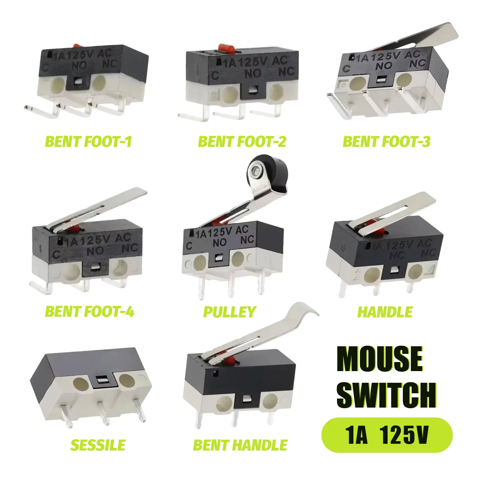 20/100/1000Pcs Micro Interruptor de Botão 3Pin 1A 125V AC Mini Touch Micro Switch para Interruptor de Mouse SPDT