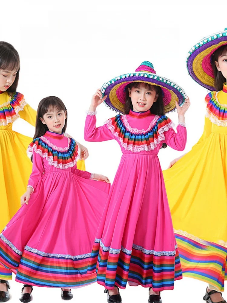 

Юбка для этнических танцев для девочек, большой свинг, костюм для вечеринки, фестиваль Хэллоуина, ансамбль, традиционный костюм Dr