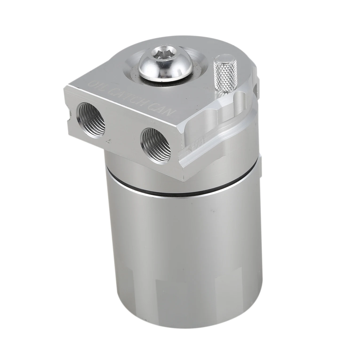 Universal Baffled Oil Catch Can/Tank/Reservoir Tank with Breather Filter Aluminum Fuel Tanks