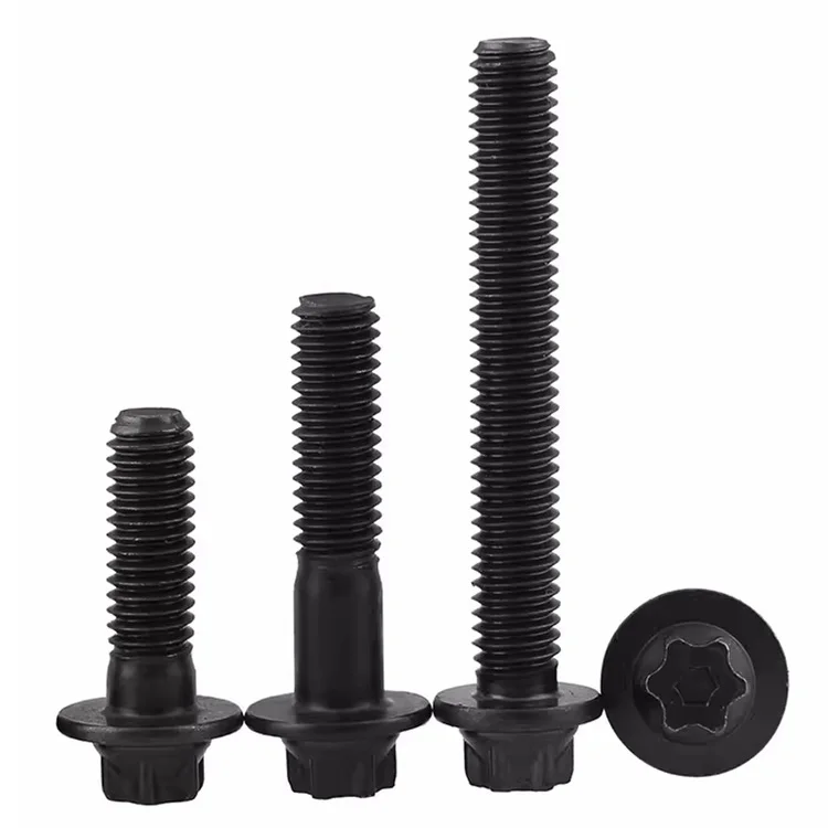 10PCS M5 M6 Torx-Head Bolt Grade 12.9 Black Carbon Steel Profile Flange Head Screw Profile Plum Outer Hexagon Screws