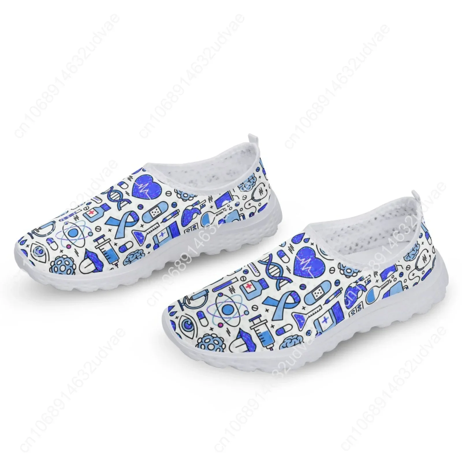 Slip On Women's Medical Flat Shoes Summer Comfortable Breathable Mesh Sneakers Casual Loafers Nurse Shoes Zapatos
