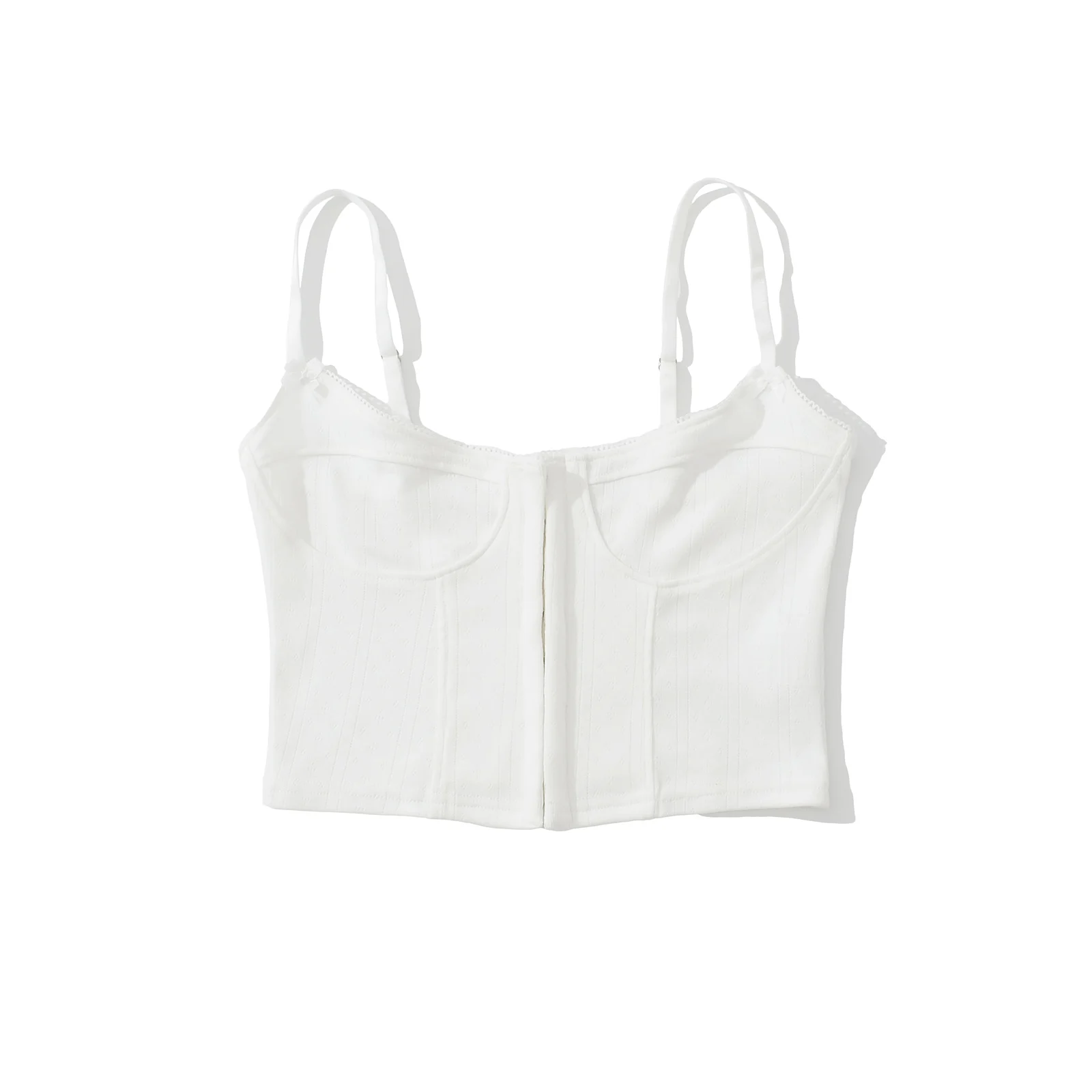 Sexy V Neck White Knitted Hollow Out Hole Hook Buttons Tank Top Women Bra Chest Slim T-Shirts Summer Girl Crop Top