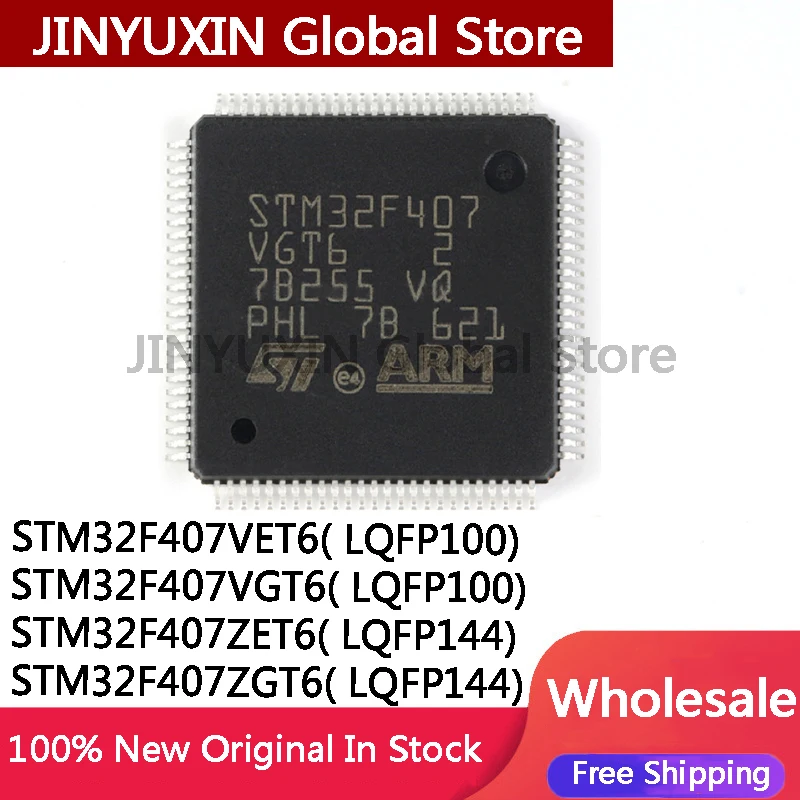 1Piece STM32F407 STM32F407VET6 STM32F407VGT6 LQFP100 STM32F407ZET6 STM32F407ZGT6 LQFP144  IC In Stock Wholesale