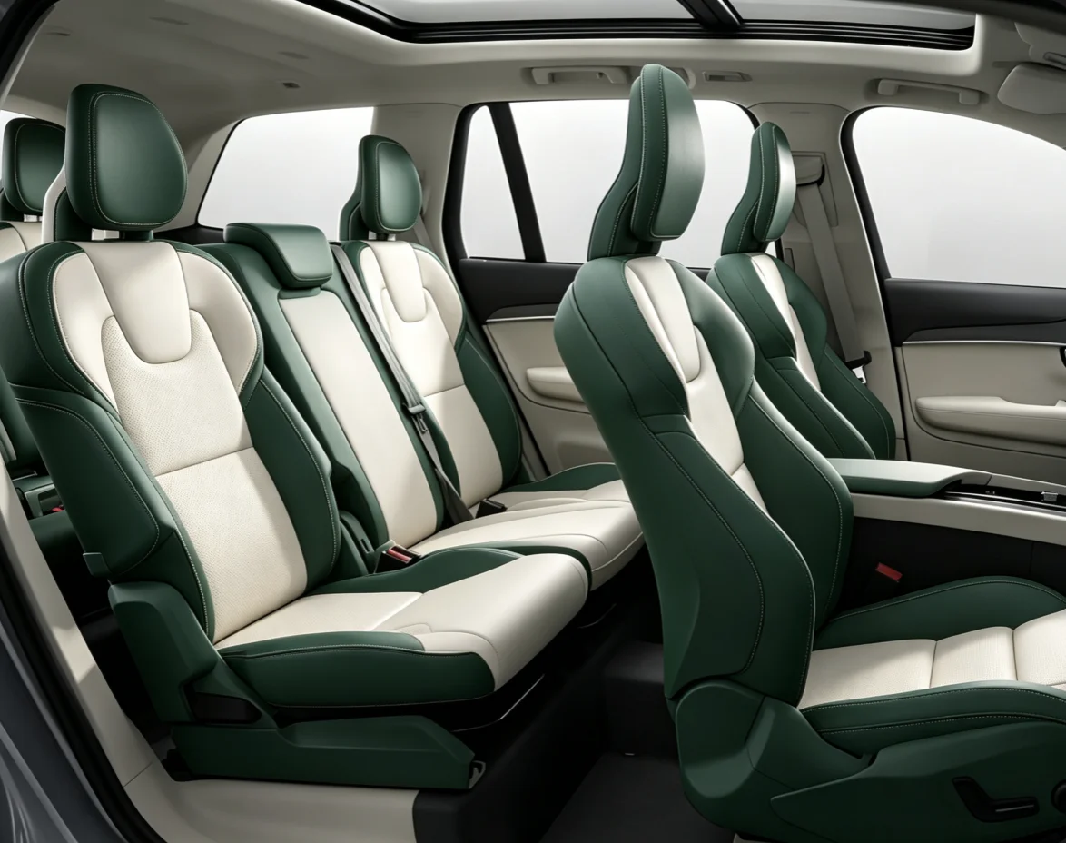 Für Volvo XC90 2025 5-Sitzer Maßgefertigte Autositzbezüge Luxuriöses Nappa-Leder 100% Passgenau Innenraum-Zubehör 360 ° Vollständige Abdeckung – Detail 4