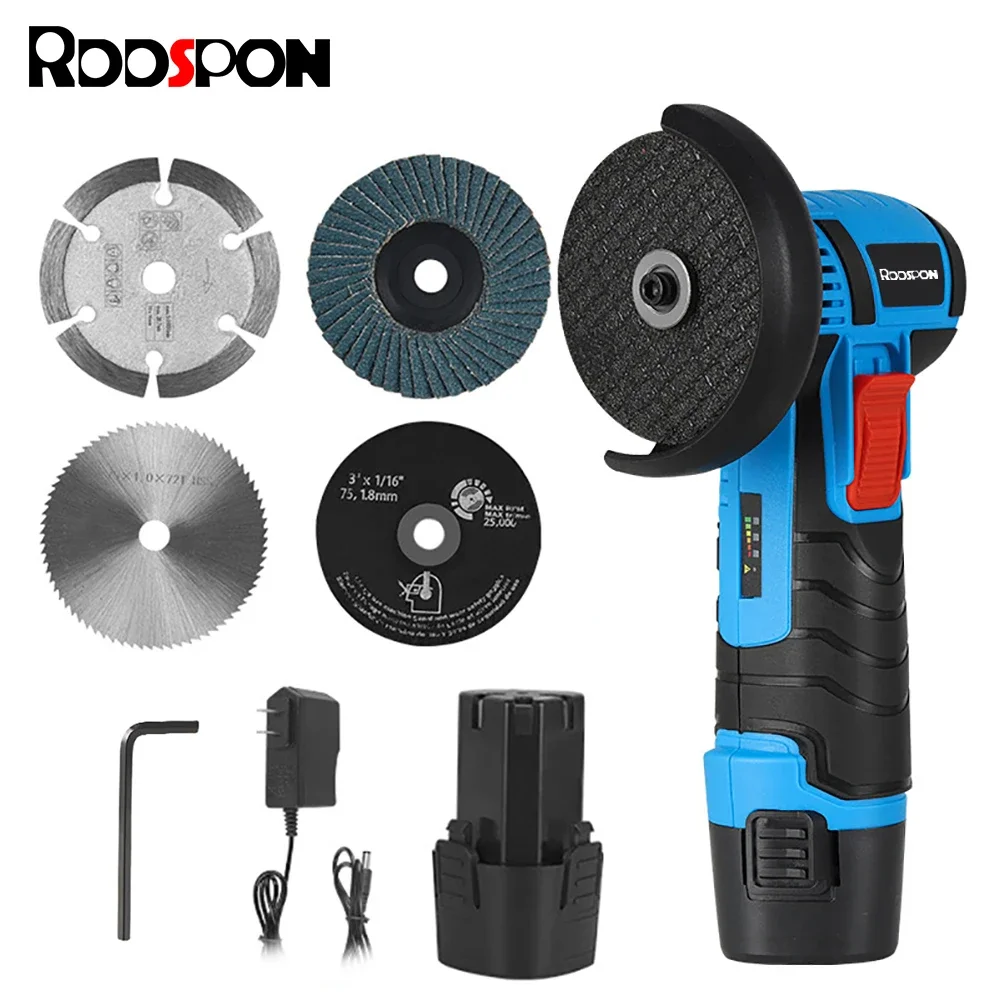 

12V/3 Inch Lithium Electric Angle Grinder Brushless Electric Angle Grinder Kits Polishing Machine Mini Cutting Machines for Home