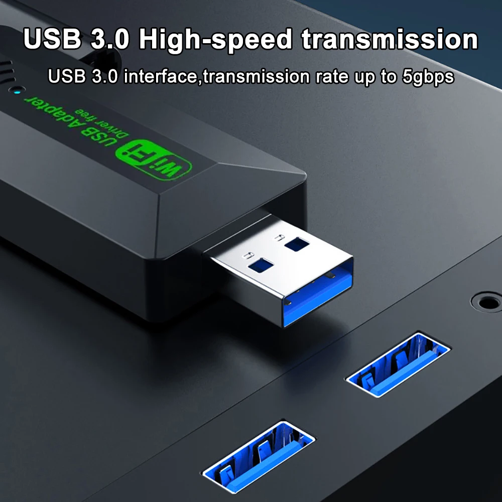 Kebidumei 4 เสาอากาศ 1200Mbps WiFi USB 3.0 อะแดปเตอร์ 2.4G/5 GHZ Dual Band WiFi Dongle การ์ดเครือข่ายไร้สาย 802.11AX สําหรับ Win 10/11