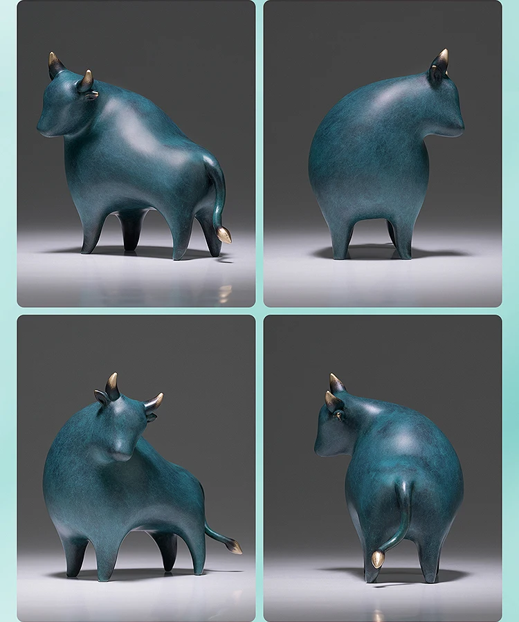 2022 أفضل نحت برونزي رائع فن تجريدي مكتب منزلي 5A ثروة عالية الجودة ثور البقرة ثورًا حظًا سعيدًا تاليسمان التميمة