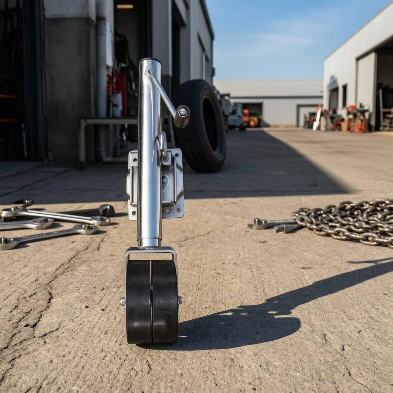 

Hauling Vehicle Support Wheel Steel Caravan Support Wheel Swivel Hauling Vehicle Support Stand Heavy-Duty Transport Support