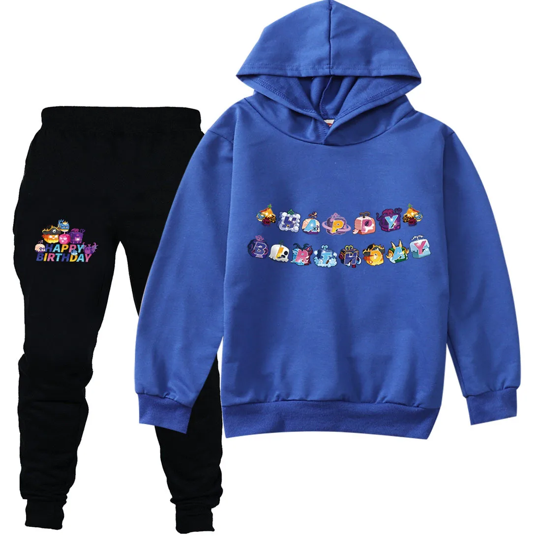 Hot Game Blox Fruits Hoodie Kids Long Sleeve Sweatshirts+Pants 2pcs Suit Boys Sportswear Children Clothing Toddler Girls Outfits