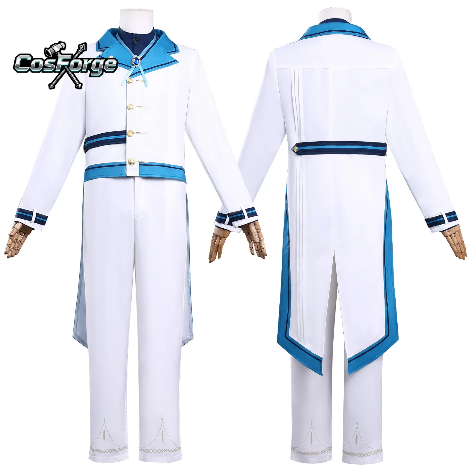 

Горячие секреты тиховой ведьмы, карнавальный костюм, аниме Hillier Ashley, белая униформа для ролевых игр, мужской костюм Comic Con, вечеринка на Хэллоуин