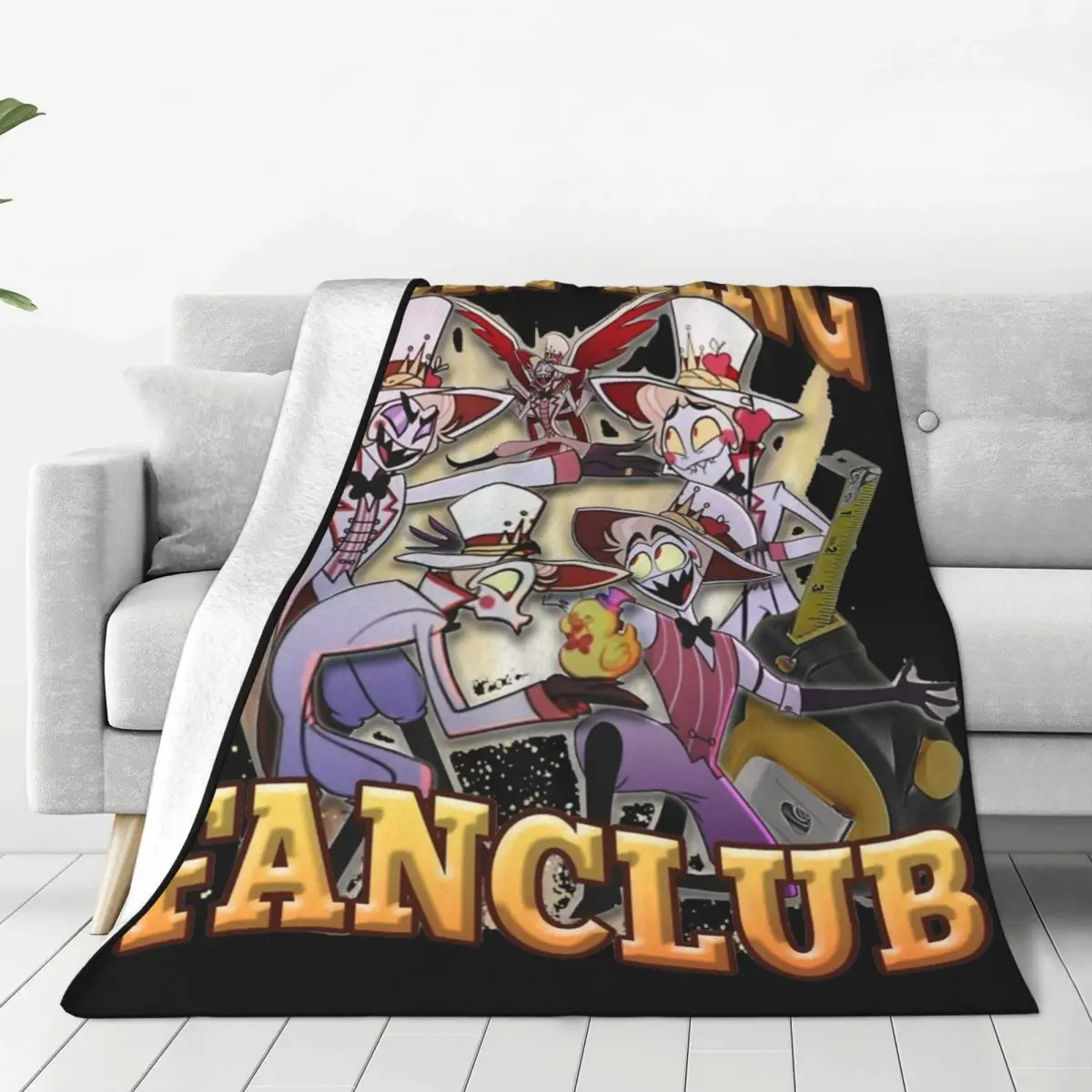 Multifunction Lucifer Short King Fanclub Hazbin Hotels Blanket Bed Decorative Throw Blanket Lightweight Thin Flannel for Outdoor