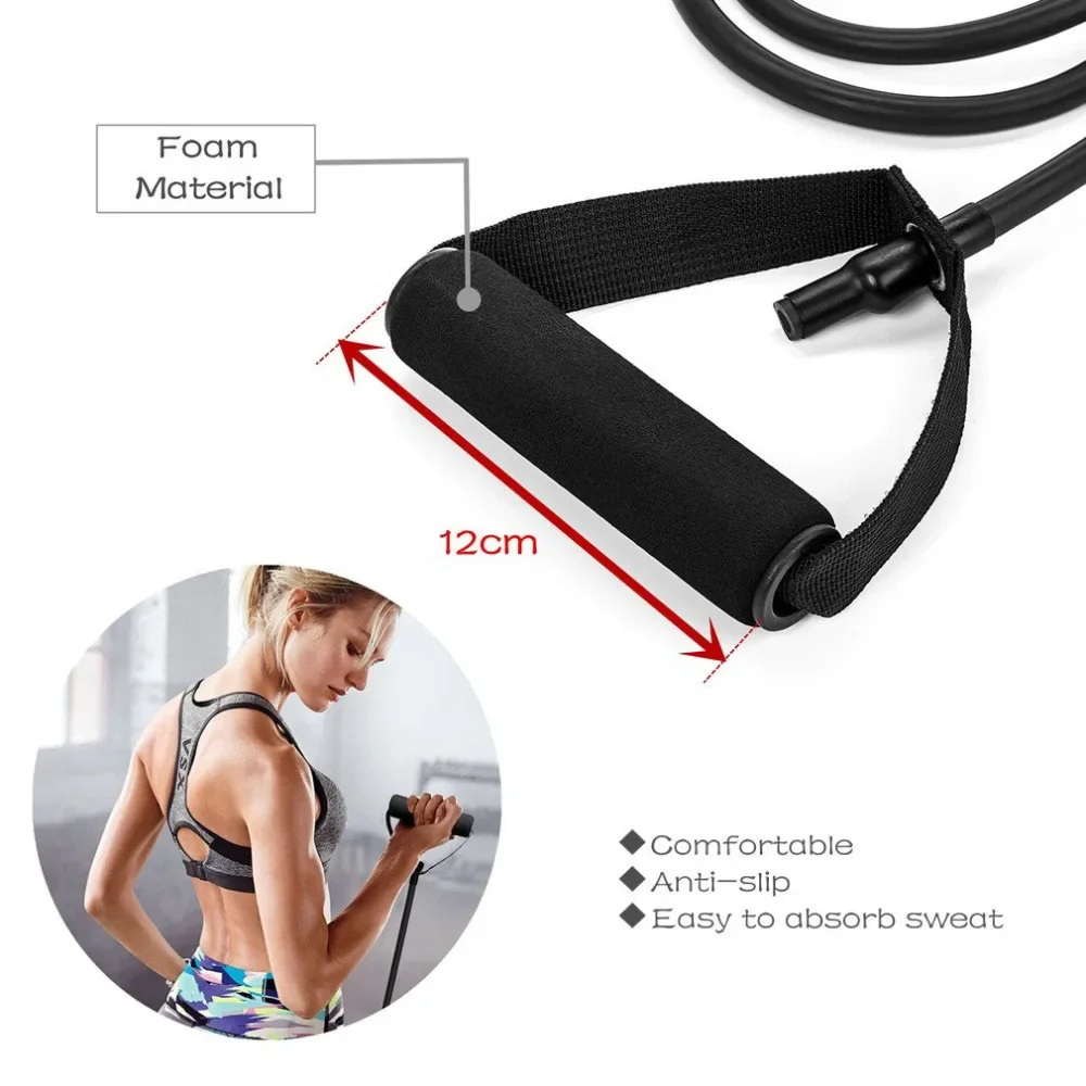 Fasce di resistenza a 5 livelli con manici Yoga Pull Rope fascia elastica per esercizi di Fitness per allenamenti a casa allenamento della forza