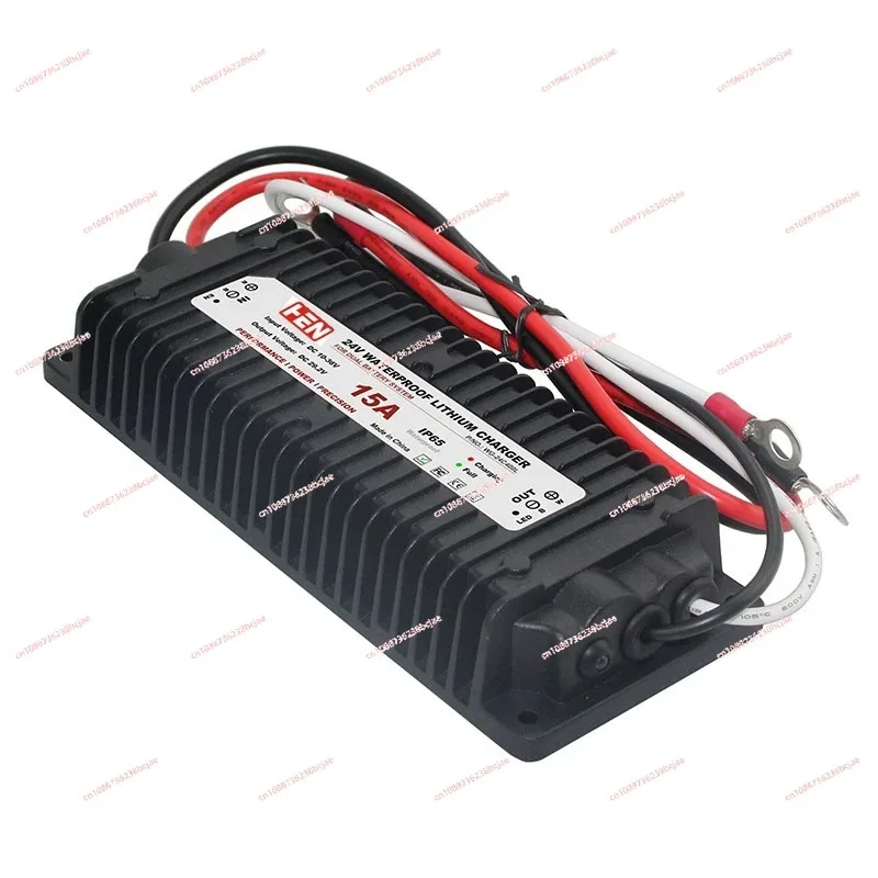 DC10-36V to 29.2V 15A waterproof lithium battery charger, 12V RV charger power supply, automatic stop when fully charged