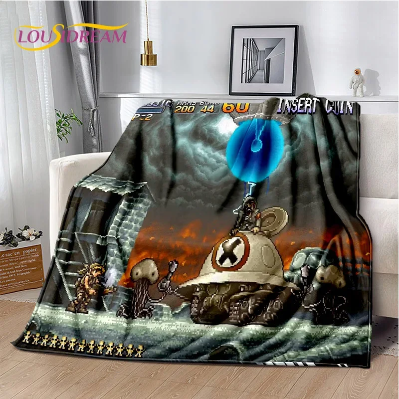 Metal Slug Classic Retro Game Cartoon Soft Flannel Blanket for Beds Bedroom Sofa Picnic,Throw Blanket for Cover Outdoor Leisure