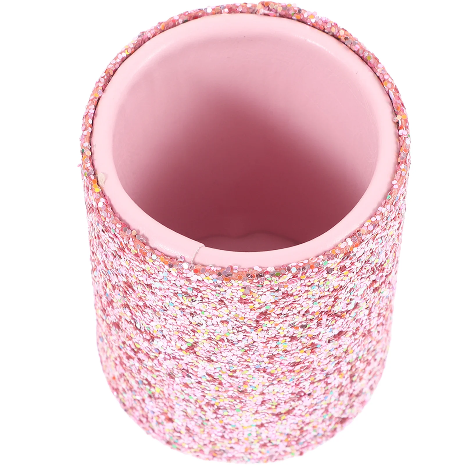 Kompaktowy pojemnik na pędzle do makijażu, stylowy, z brokatowym wykończeniem, przenośny organizer na narzędzia do makijażu do toaletki lub łazienki.