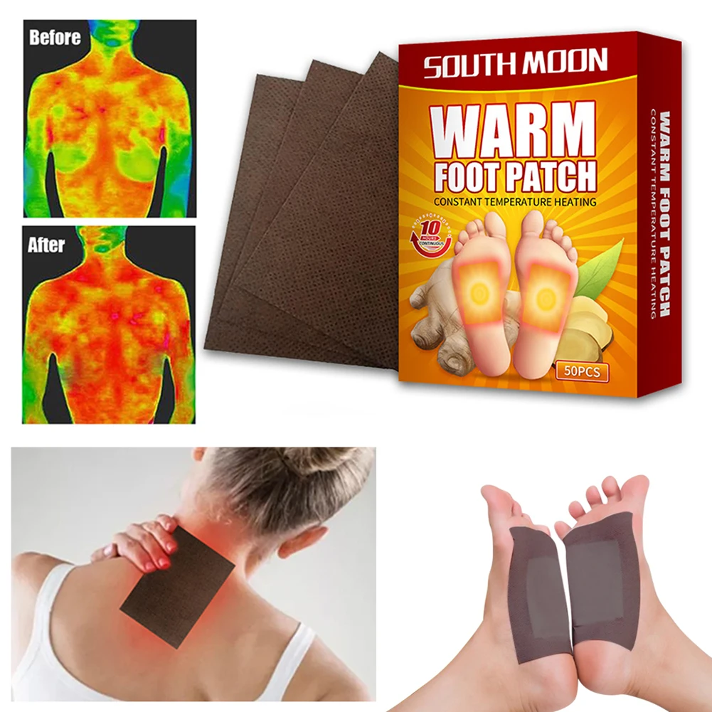 50Pcs Universal Body Foot Warmer Sticker Self Adhesive Lasting Heat Patch Multifunctional Feet Toe Warm Paste Pad Heating Insole