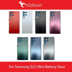 Back Cover Battery door Rear Glass Housing With Camera Bezel Lens Adhesive For Samsung S908 U B N S22 Ultra S22U