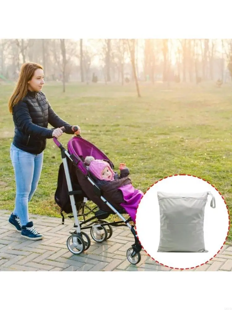 

Baby Diaper Bags Large Capacity Laundry Bag Splashproof Strollers Hanging Bag