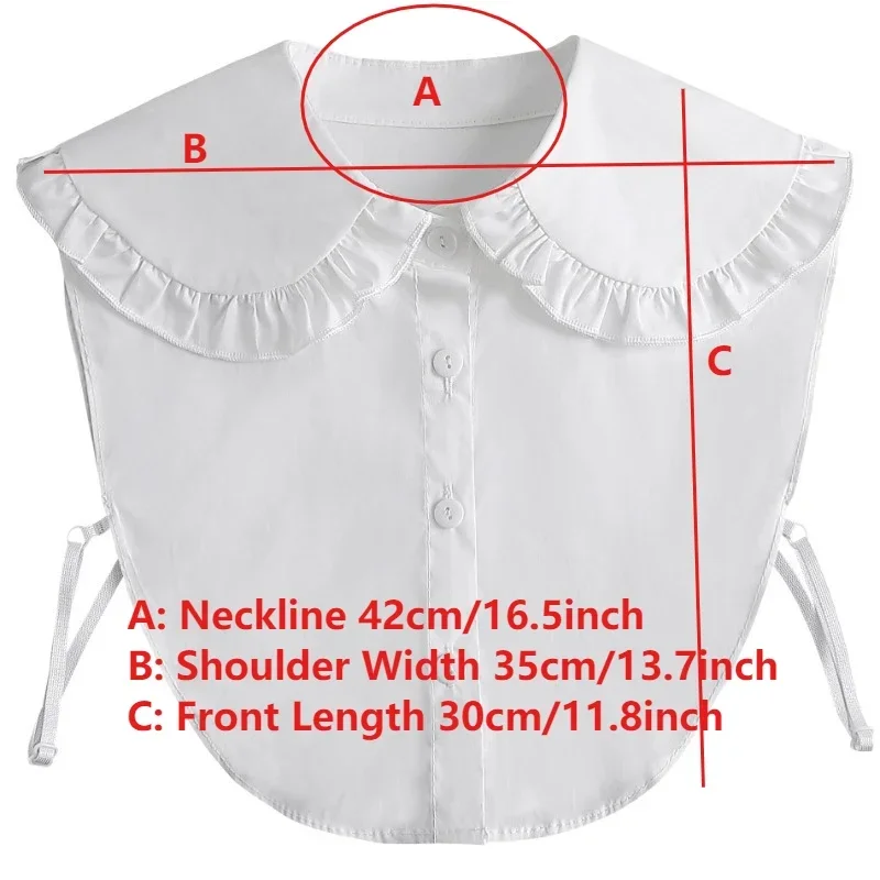 الأبيض التلبيب زر أسفل قميص انفصال طوق الإناث القابلة للإزالة نصف قميص رسمي دعوى وهمية طوق الملابس الياقات كاذبة