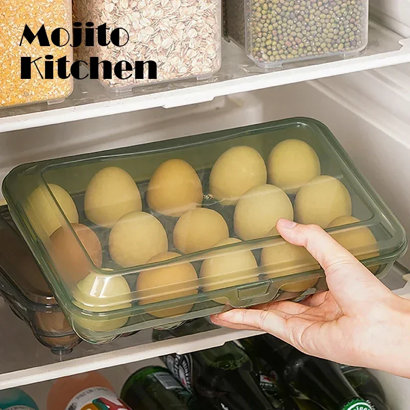 10/15 Grids Egg Storage Box Plastic Egg Containers with Lid Portable Holder Multifunctional Refrigerator Storage Box Organizer